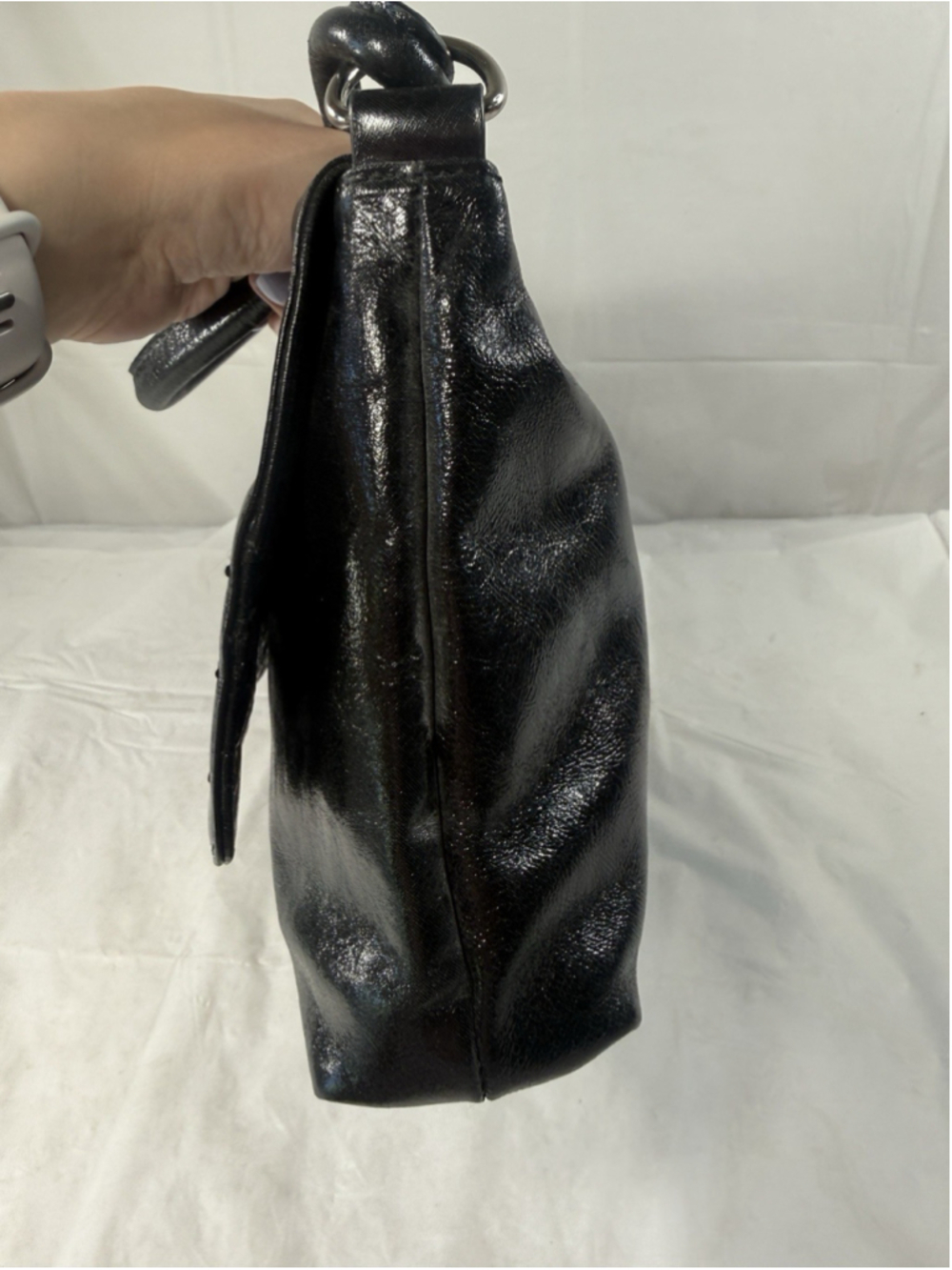 Donald J Pliner Black Leather Bag Purse - Picture 5 of 15